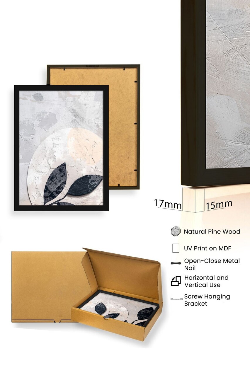 Set 3 tablouri decorative, Huhu466S, Cadru: 100% LEMN MASIV (Grosime: 2,5 cm), Multicolor - view 4