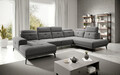 Coltar dreapta 6 locuri ELTAP, RT-05GO, Bretan, 350x205x107 cm, lemn/poliester, gri