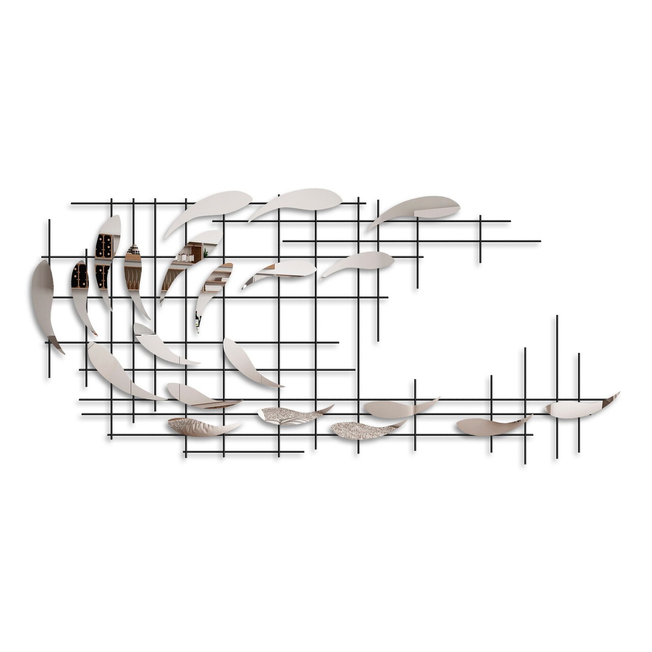 Decoratiune de perete, Sheen, Lățime: 100 cm Înălțime: 45 cm Adâncime: 4 cm, Multicolor - view 6