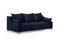 Canapea extensibila, Lilas, Mazzini Sofas, 3 locuri, cu lada de depozitare, 215x94x90 cm, catifea, albastru inchis