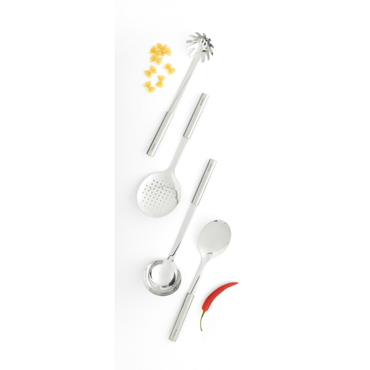 Set 4 ustensile de bucatarie, Brabantia, Profile, 11.6x11.6x35 cm, inox, argintiu