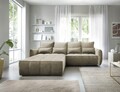 Coltar extensibil stanga 4 locuri ELTAP, LT-20NU, Campo, 265x196x88 cm, lemn/poliester, maro deschis