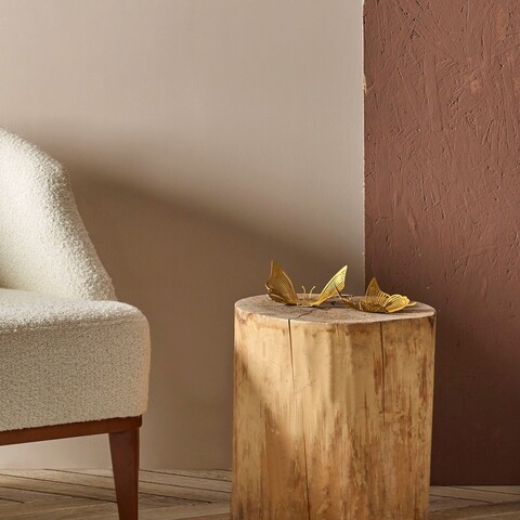 Set 3 suporturi lumanare, papilio tealight set of 3, otel, auriu