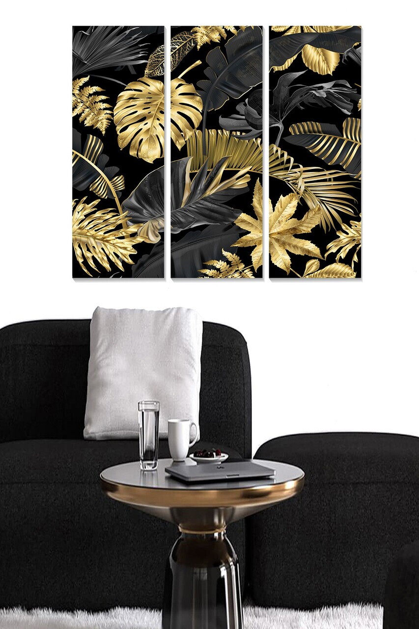 Tablou decorativ MDF, MDF1323033056, 20 x 50 cm, 3 piese, Multicolor