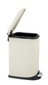 Cos de gunoi cu pedala Design, Wenko, 23.5x41x55 cm, otel/polipropilena, crem/negru