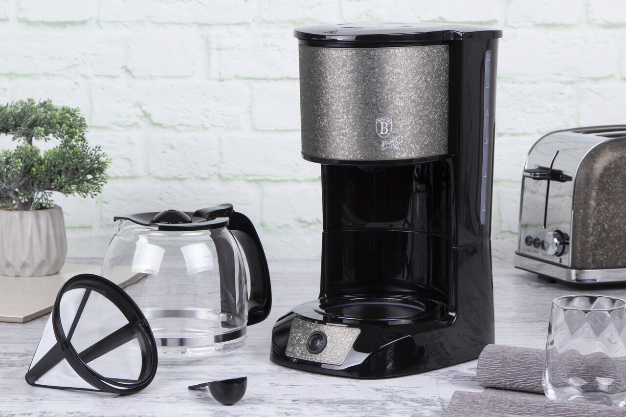 Aparat electric de cafea Berlinger Haus, Crystal, 800W, 1.5 L, plastic/inox, sampanie - imagine 2