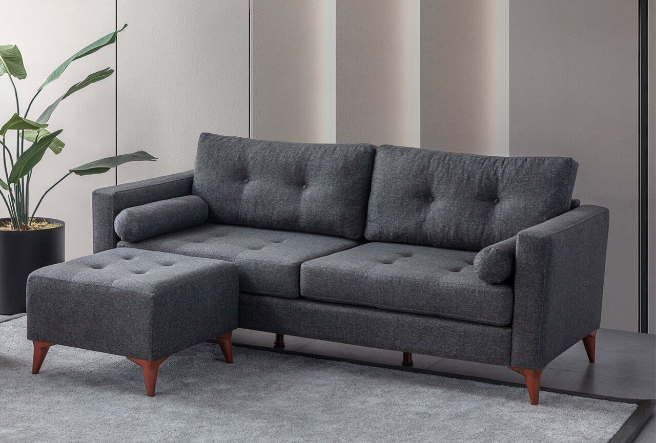 Canapea 3 locuri, Atelier del Sofa, 752EST1105, Lemn de carpen;PAL, Antracit - view 3