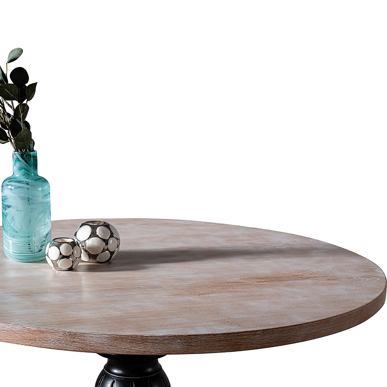 Masa, Fairfax, Albero32, 115x115x75 cm, Lemn masiv, Negru