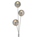 Lampadar, Aldos, H.160 D.35 cm, 3 x E27, 40W, metal/sticla, argintiu/fumuriu