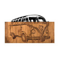 Decoratiune de perete, Travel, lemn/metal, 58 x 37 cm, negru/maro