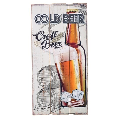 Tablou decorativ Cold Beer, Creaciones Meng, 30x60 cm, MDF
