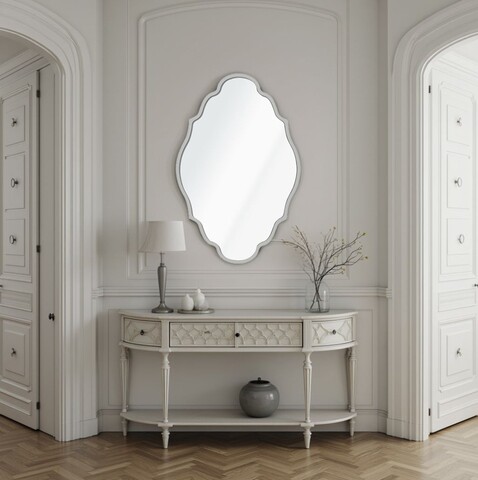 Oglinda decorativa, Lumisfera, Axis 45 x 70, 45x70 cm, Cadru MDF, Argintiu
