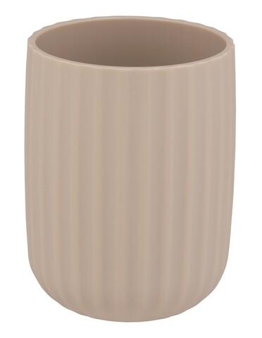 Suport periute si pasta de dinti, wenko, agropoli, 7.5 x 7.5 x 10 cm, plastic, bej