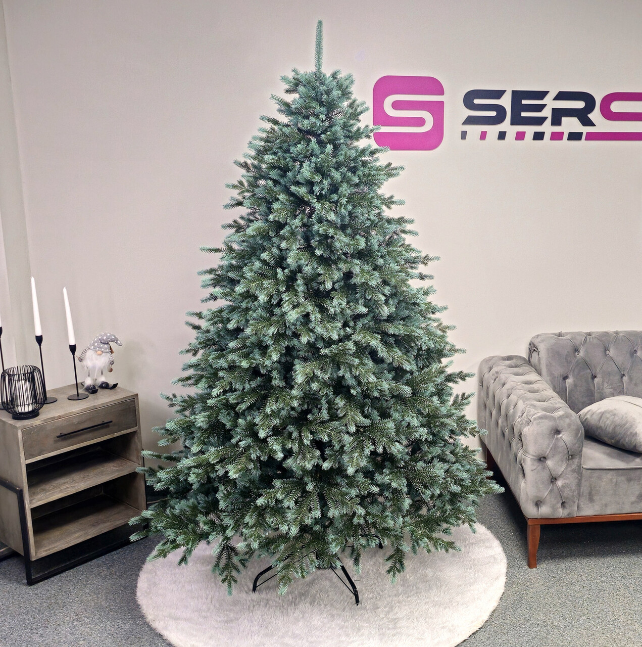Brad artificial Christmas Deluxe by Sersimo, Alaska Select verde argintiu, integral 3D, 230 cm — imaginea 19