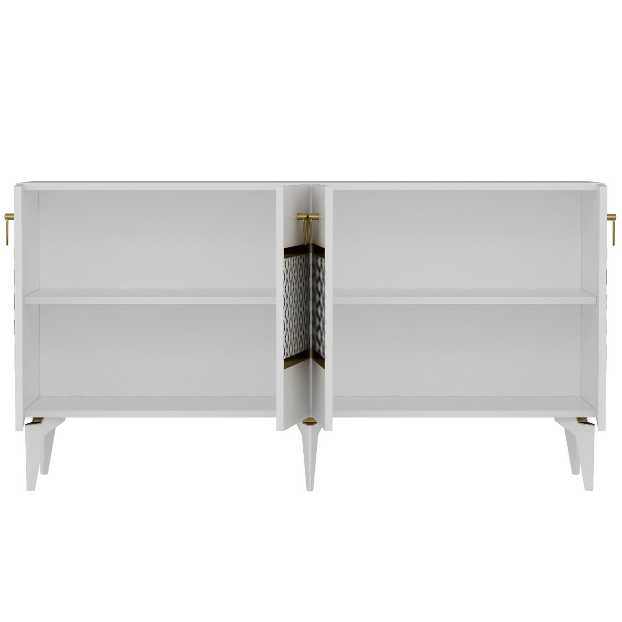 Consola, Hanah Home, Pelin, 150x79x40 cm, PAL , Alb/Auriu - view 5