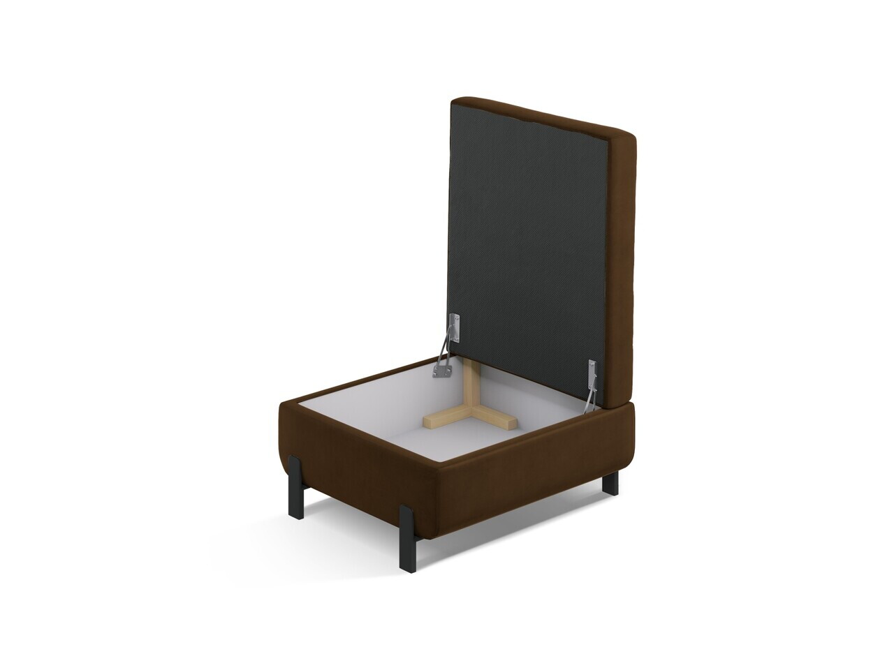 Taburet cu spatiu de depozitare, Gloria, Micadoni Home, 92x76x51 cm, catifea, ciocolatiu — imaginea 3