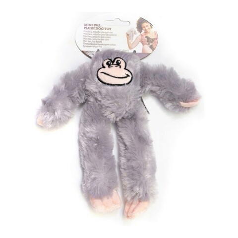 Jucarie de plus pentru caini monkey s, gloria, 19 x 6 x 21 cm, poliester, gri
