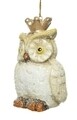 Glob Owl stand, Decoris, 5.5x5.5x8 cm, teracota, alb/auriu