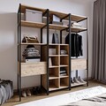 Dulap pentru haine, Lacivert, Trend Gardirop, 180 x 180 x 40 cm, pal melaminat, stejar