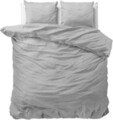 Lenjerie de pat pentru doua persoane, Zen Stone Washed Grey, Royal Textile, 3 piese, percal, gri