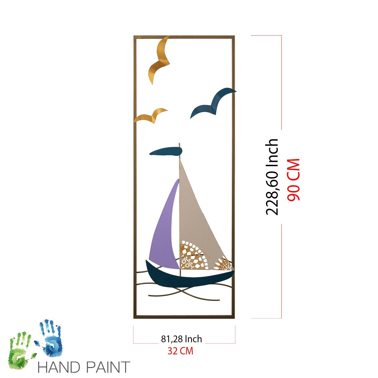 Decoratiune, Port de Cannes, Dimensiune: 32 x 5 x 90 cm, Multicolor