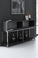 Consola, Bexley, Lord, 150x80x30 cm, PAL, Antracit / Argintiu