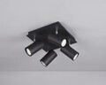 Plafoniera Marley, TRIO, 24x24x15 cm, 35W, 4x GU10, metal, negru mat