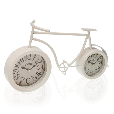 Ceas de masa Bicycle, Versa, 36.5x10x20 cm, fier, alb