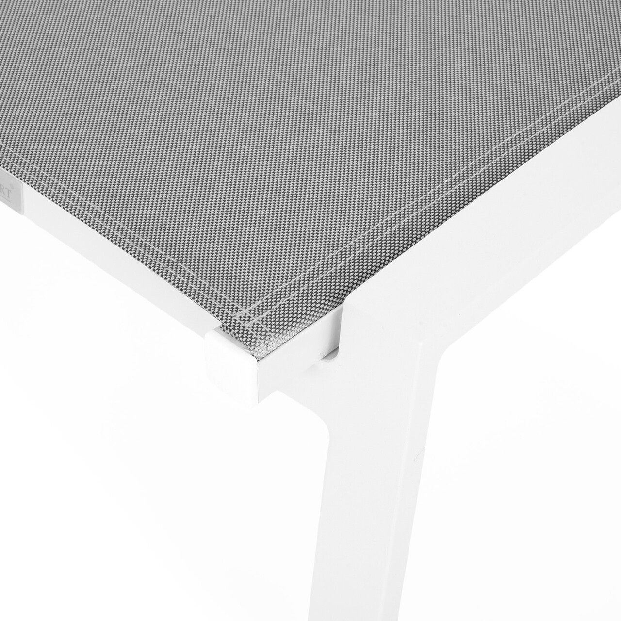 Taburet pentru gradina/terasa Cosmo, 54x52x46.5 cm, aluminiu/textilina, alb/negru - imagine 4