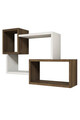 Raft de perete, Puqa Design, Afro, 90.6x51x22 cm, PAL, Alb/Maro