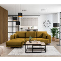 Coltar extensibil stanga 4 locuri ELTAP, LT-45NU, Dalia, 289x190x95 cm, lemn/poliester, mustar
