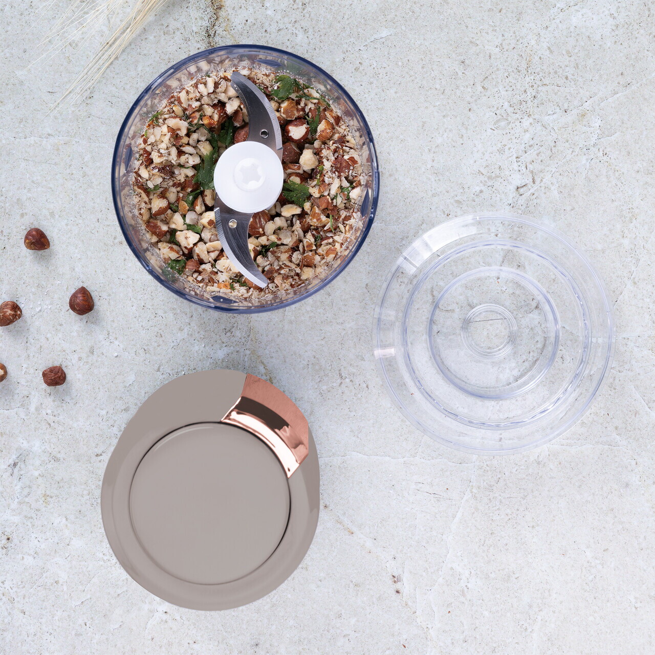 Tocator 2 in 1 Berlinger Haus, Taupe, 600 ml, plastic, taupe mat/transparent - imagine 3