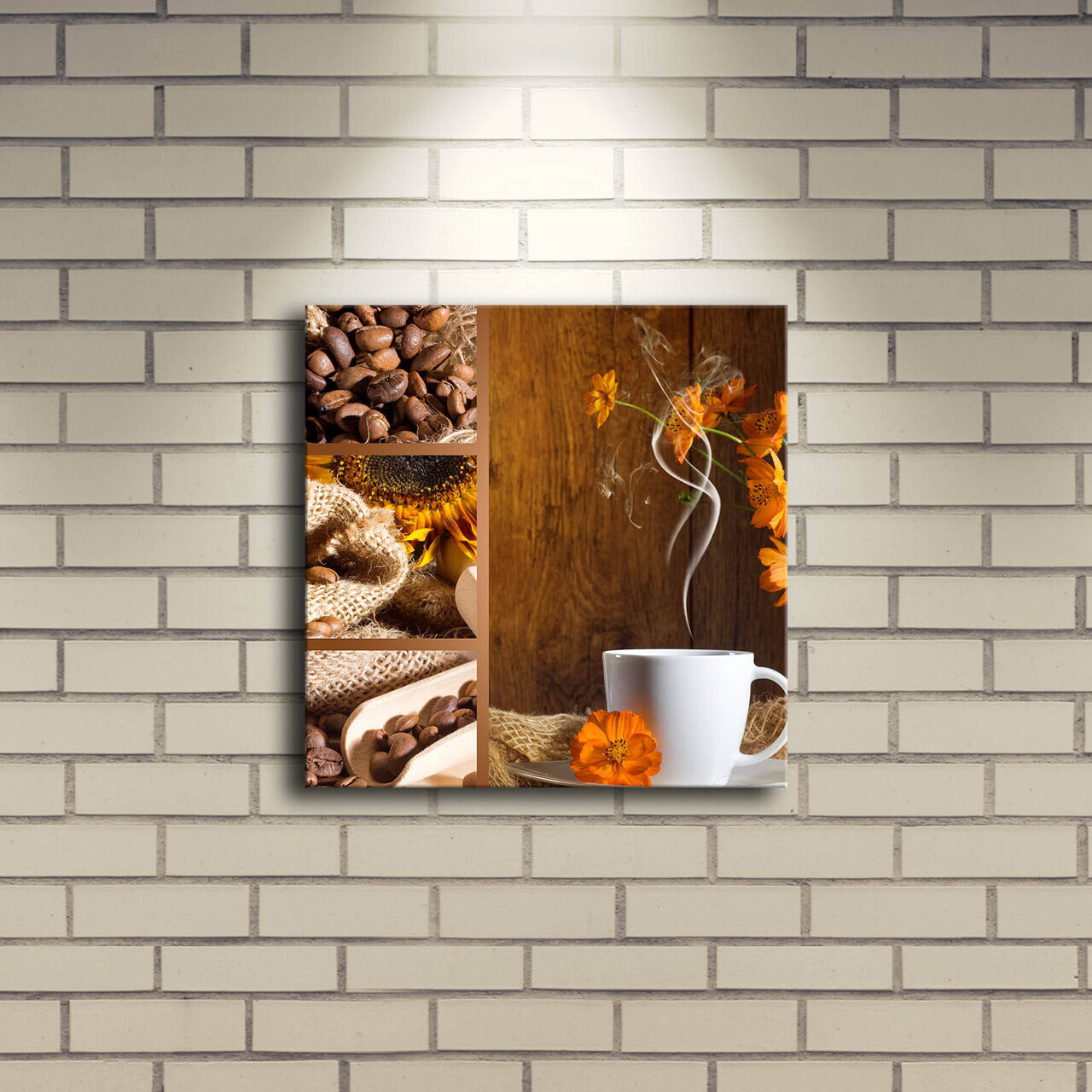 Tablou decorativ cu lumina LED, 2828İACT-16, PÂNZĂ DIN PIELE ÎNTOARSĂ, Dimensiune: 28 x 28 cm, Multicolor — imaginea 2