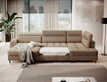 Coltar extensibil stanga 4 locuri ELTAP, LT-20TOS, Berrto, 306x165x100 cm, lemn/poliester, maro deschis