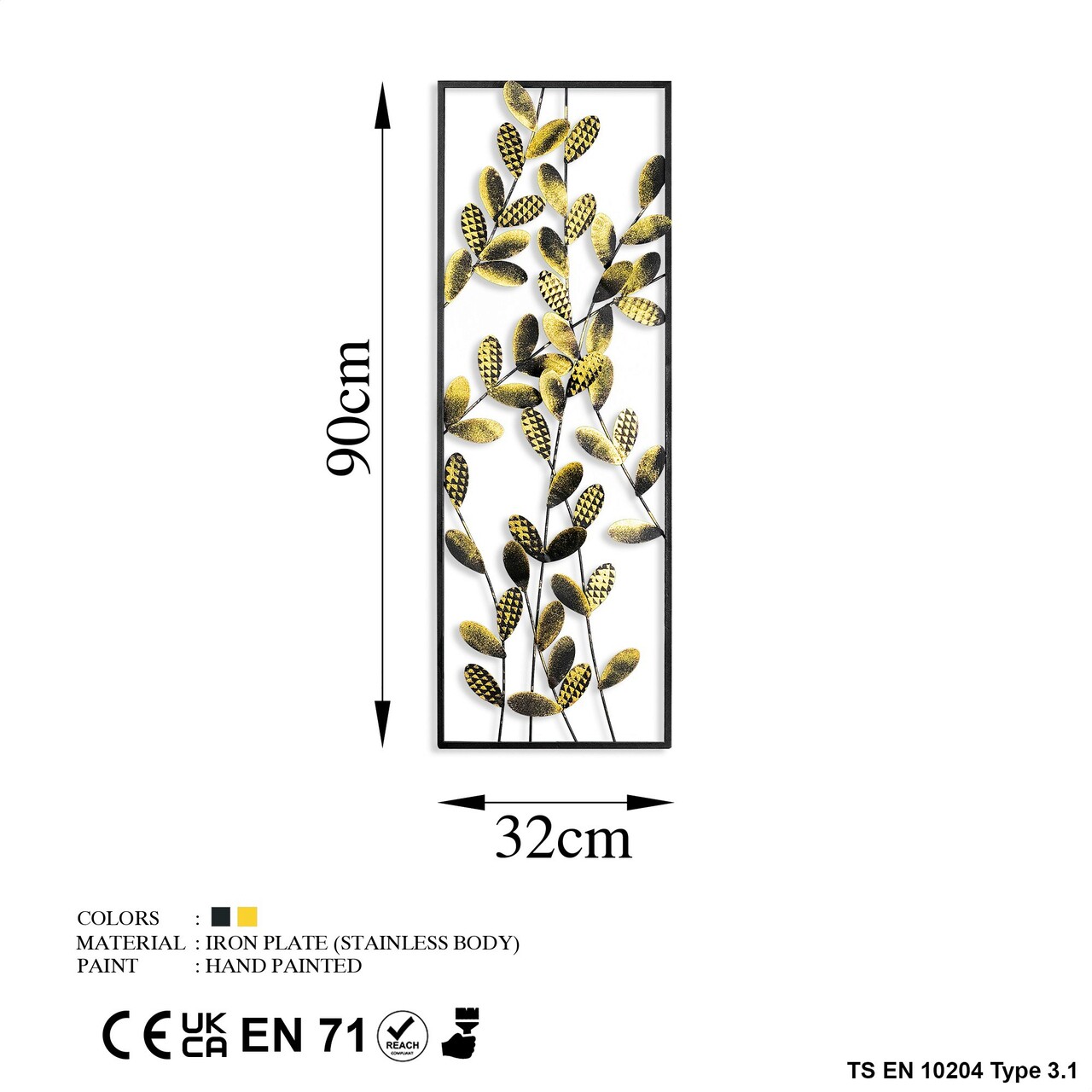 Decoratiune de perete, Olips 5, Metal, Dimensiune: 32 x 90 cm, Multicolor