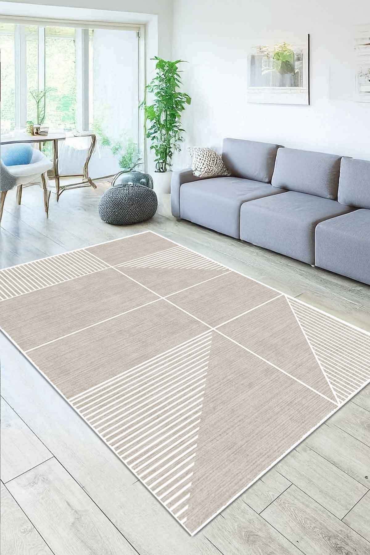 Covor, CLR-7350-Vizon-30, 80x100 cm, Poliester, Bej