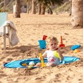 Cort de plaja cu piscina pentru copii Tenfun, InnovaGoods, cu protectie UV UPF 50+, 81 x 72 x 110 cm, albastru