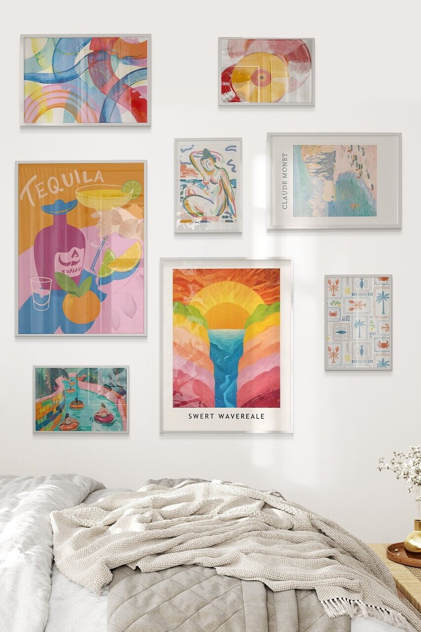 Tablou decorativ, Çgs-079-White-Kck, Lemn masiv, Față: 100% PVC STICLĂ, Multicolor - view 2