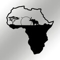 Decoratiune de perete, African 1, metal, 55 x 57 cm, negru