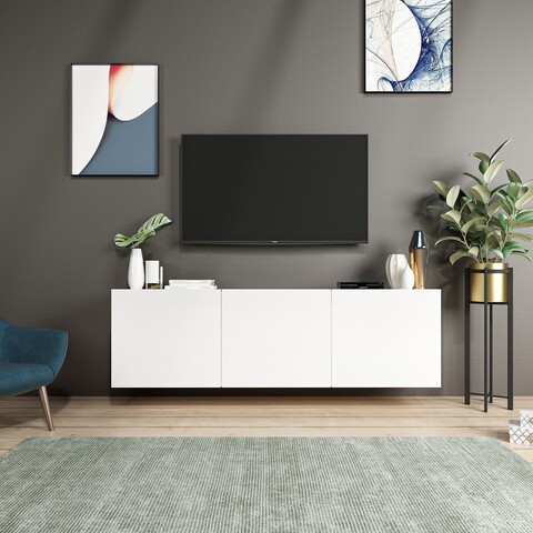 Comoda TV White, Inarch, 150x31x44 cm, alb Inarch