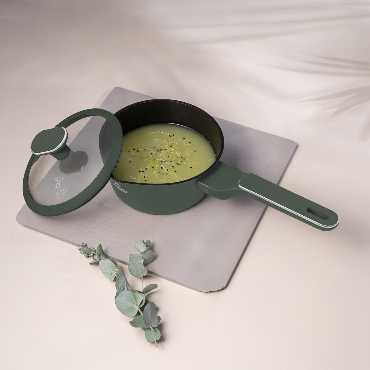 Cratita cu capac Berlinger Haus, Matte Green, 16 cm, 1.2 L, aluminiu forjat, verde mat - imagine 9