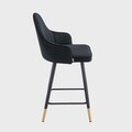 Scaun de bar Nuah, Homla, 50x45x105 cm, MDF/catifea din poliester, negru