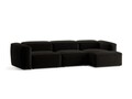 Coltar dreapta 4 locuri, Bergamo, Cosmopolitan Design, 344x152x70 cm, tesatura structurata, negru