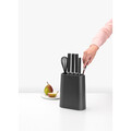 Suport pentru cutite si ustensile, Brabantia, Profile, 19x9.3x23 cm, plastic, gri inchis