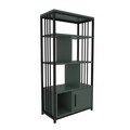 Corp biblioteca, Zena Home, Valero, 60x120x29.6 cm, PAL, Negru/Verde