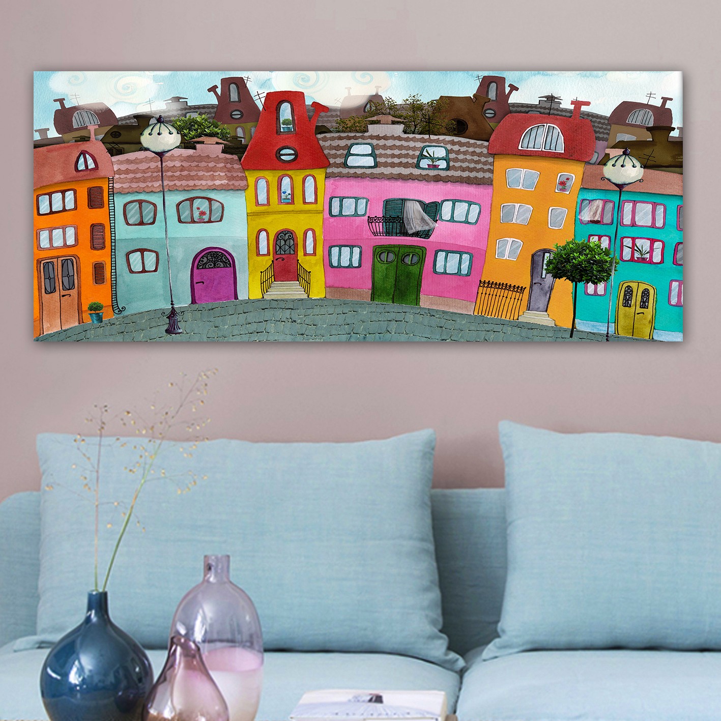 Tablou decorativ, YTY393029_50120, Canvas, Rama din lemn (grosime 3 cm), Multicolor