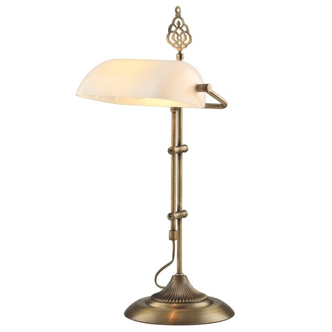 Lampa de masa, ML-9063-White, Avonni, 30 x 20 x 56 cm, 1 x E27, 60W, alb/aramiu antic 60w
