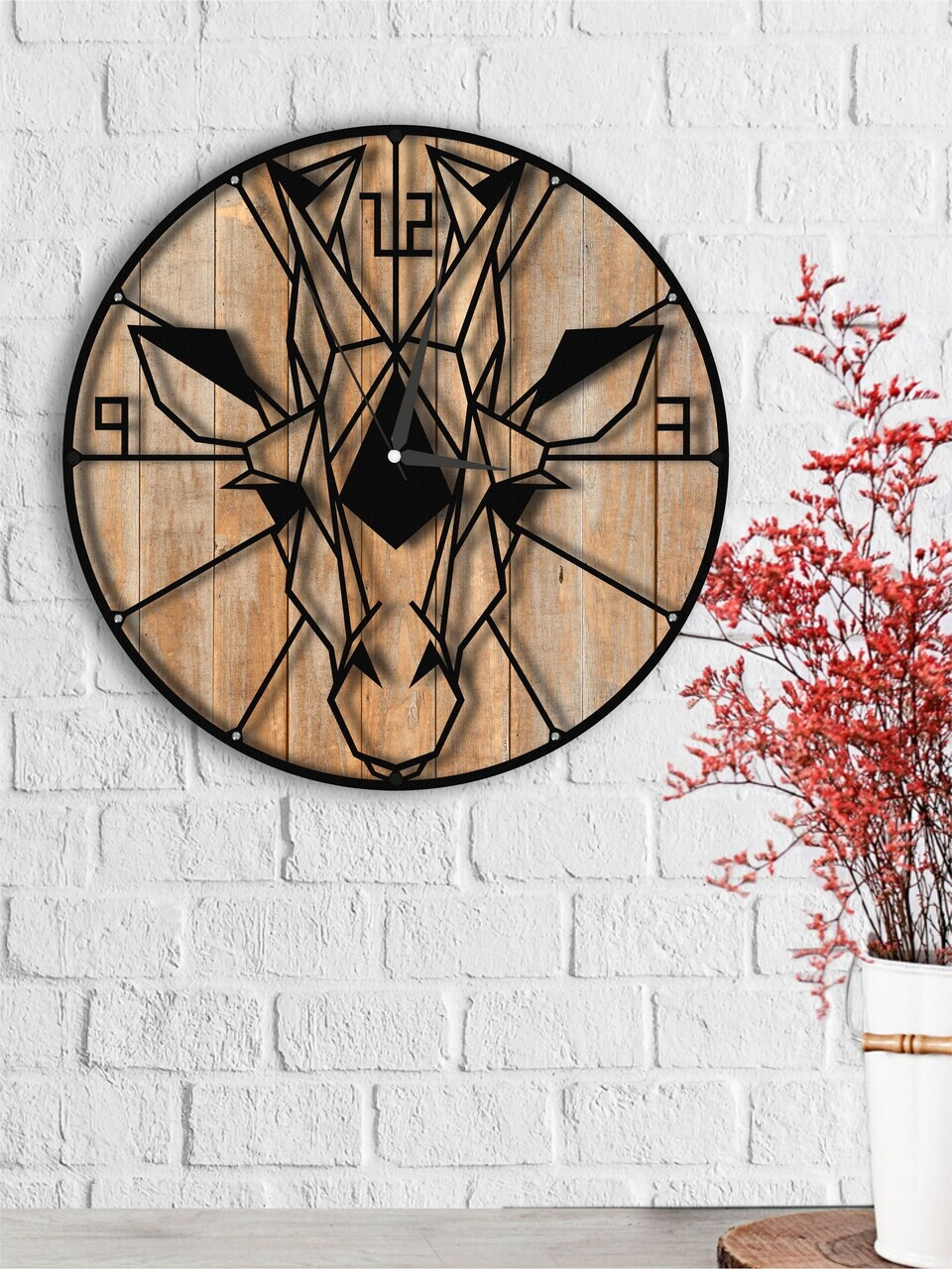 Ceas de perete, MET-MDF-UYART-2116, Dimensiune: 50 x 50 cm, Negru — imaginea 4