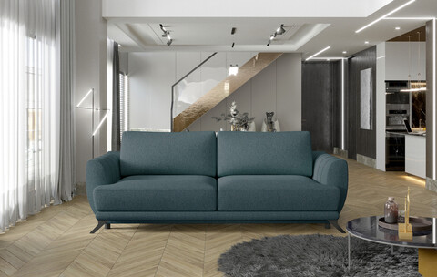 Canapea extensibila 3 locuri ELTAP, Meg03, Megis, 242x95x90 cm, lemn/poliester, albastru