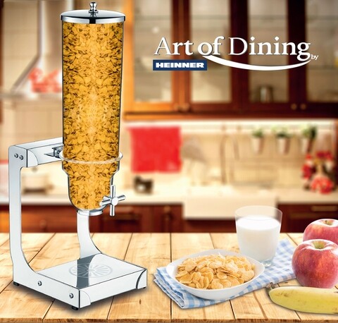 Dozator de cereale, Heinner, 3.5L, inox, transparent/gri